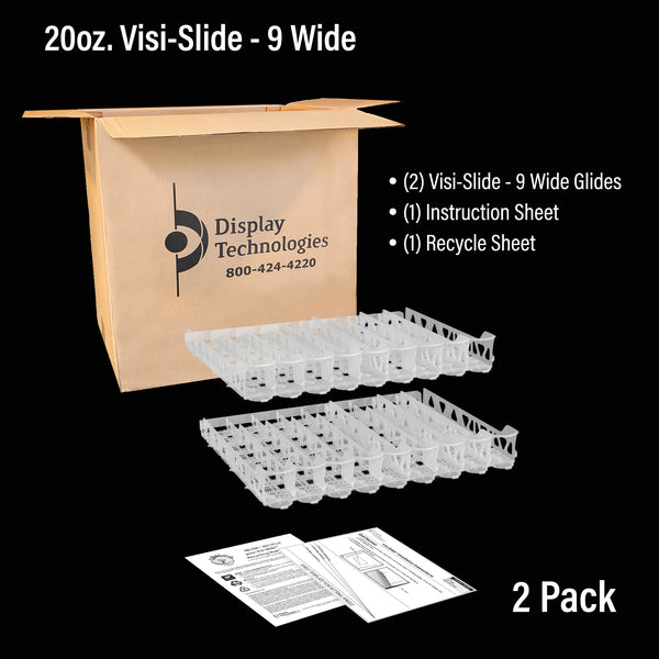 Visibility Slide™ Clear Plastic 20 Oz Bottle Organizer - 27L x 27