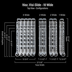 16oz. Visi-Slide®  10 wide Shelf Glide