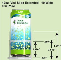 12oz. Visi-Slide®  Extended 36" 10 wide Shelf Glide