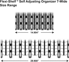 Display Technologies Flexi, Drink Organizer for Flat Shelves (8 to 32oz) - Black w/ 17” Channels - 5 per Carton, Fridge Storage for Cans, Bottles, Beers, Water and More