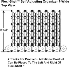 Display Technologies Flexi, Drink Organizer for Flat Shelves (8 to 32oz) - Black w/ 17” Channels - 5 per Carton, Fridge Storage for Cans, Bottles, Beers, Water and More