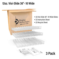 12oz. Visi-Slide®  Extended 36" 10 wide Shelf Glide
