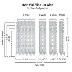 16oz. Visi-Slide®  10 wide Shelf Glide