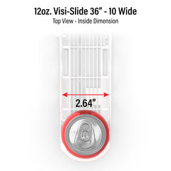 12oz. Visi-Slide®  Extended 36" 10 wide Shelf Glide