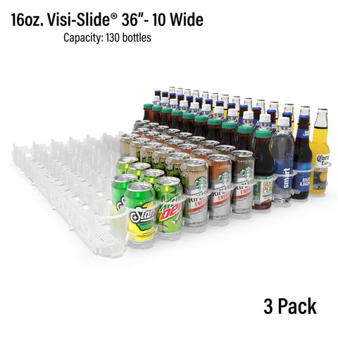16oz. Visi-Slide®  Extended 36" 10 wide Shelf Glide