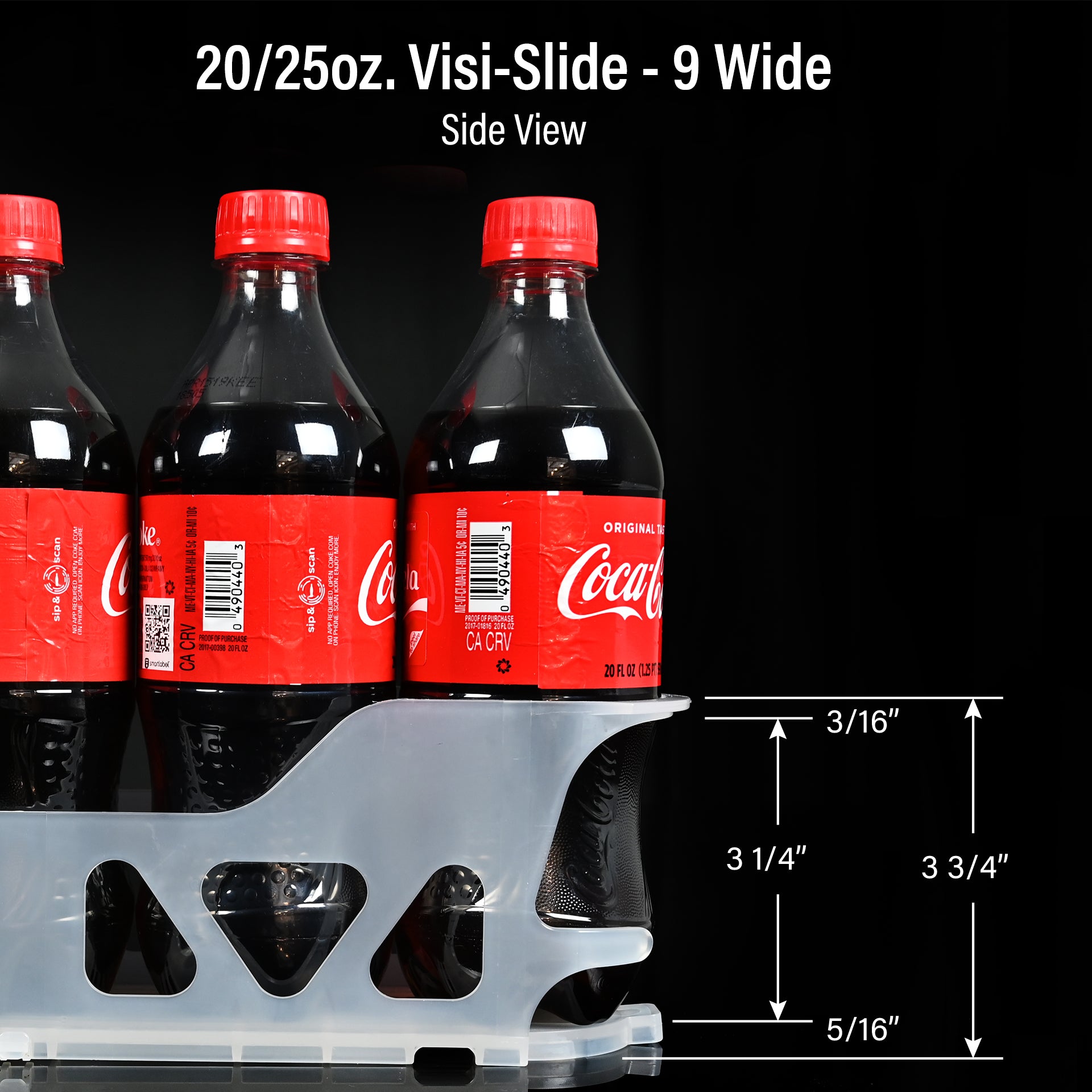 Visibility Slide™ Clear Plastic 20 Oz Bottle Organizer - 27L x 27 15/16W